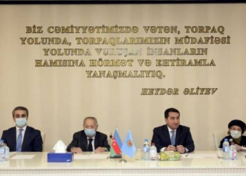 Hikmet Hajiyev attended the meeting of Organization of Veterans 